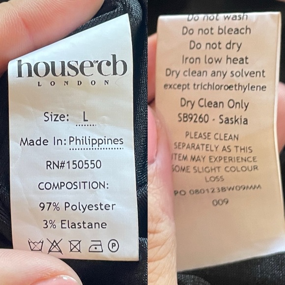 NEW! House of CB- SASKIA Black Draped Maxi Dress Size Large Plunge Neckline - Picture 15 of 15